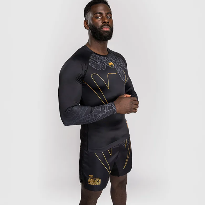 Venum Serpenti Rashguards Long Sleeves Black/Silver/Gold