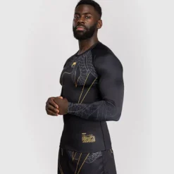 Venum Serpenti Rashguards Long Sleeves Black/Silver/Gold