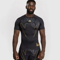 Venum Serpenti Rashguards Short Sleeves Black/Silver/Gold