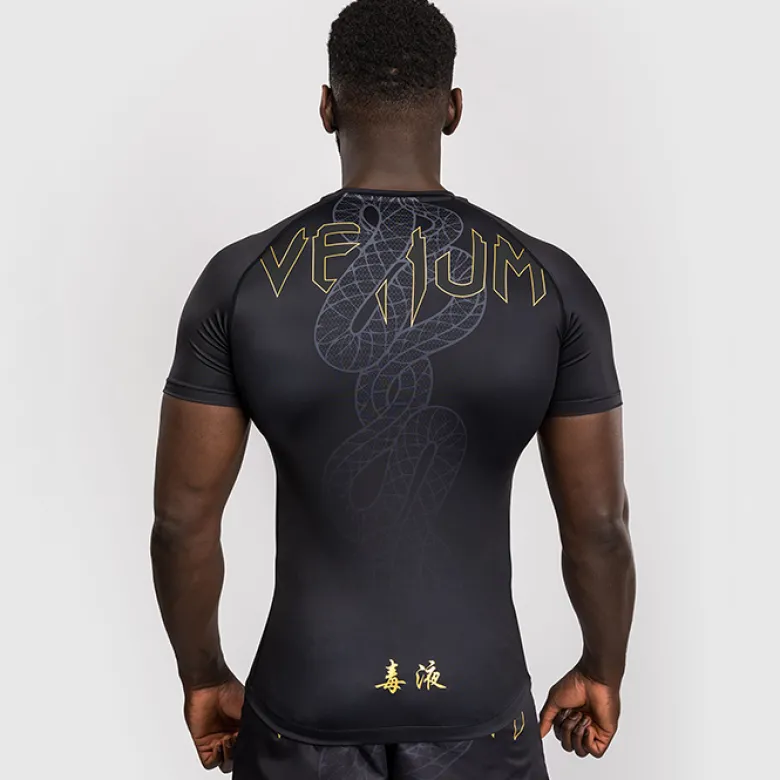 Venum Serpenti Rashguards Short Sleeves Black/Silver/Gold