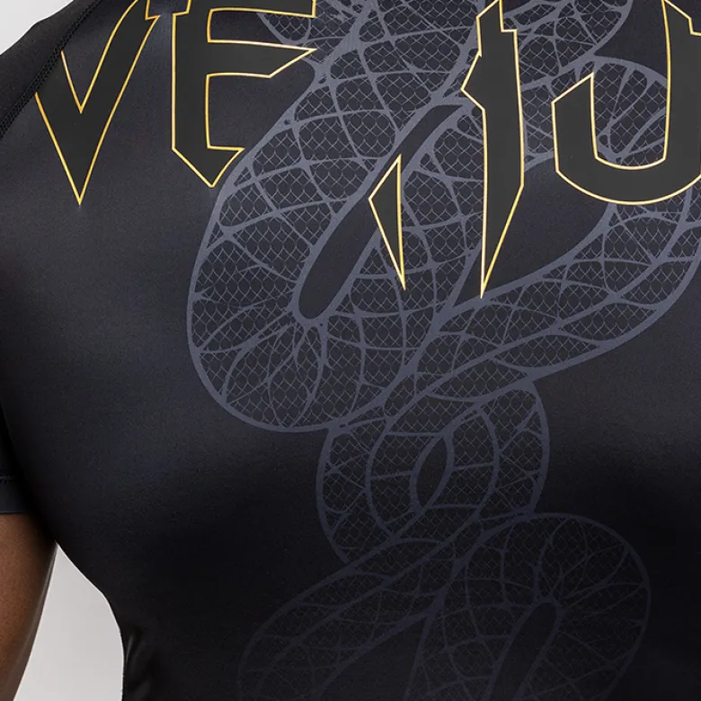 Venum Serpenti Rashguards Short Sleeves Black/Silver/Gold