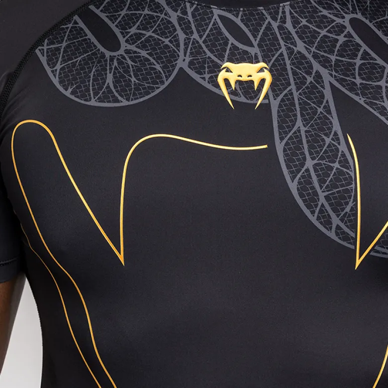 Venum Serpenti Rashguards Short Sleeves Black/Silver/Gold