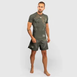 Venum Serpenti Rashguards Short Sleeves Kaki/Bronze/Ivory