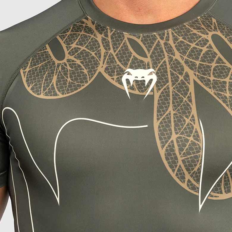 Venum Serpenti Rashguards Short Sleeves Kaki/Bronze/Ivory