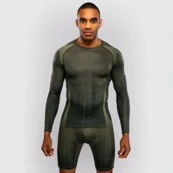 Venum Stealth Long Sleeve Rashguard Khaki/Dark Green