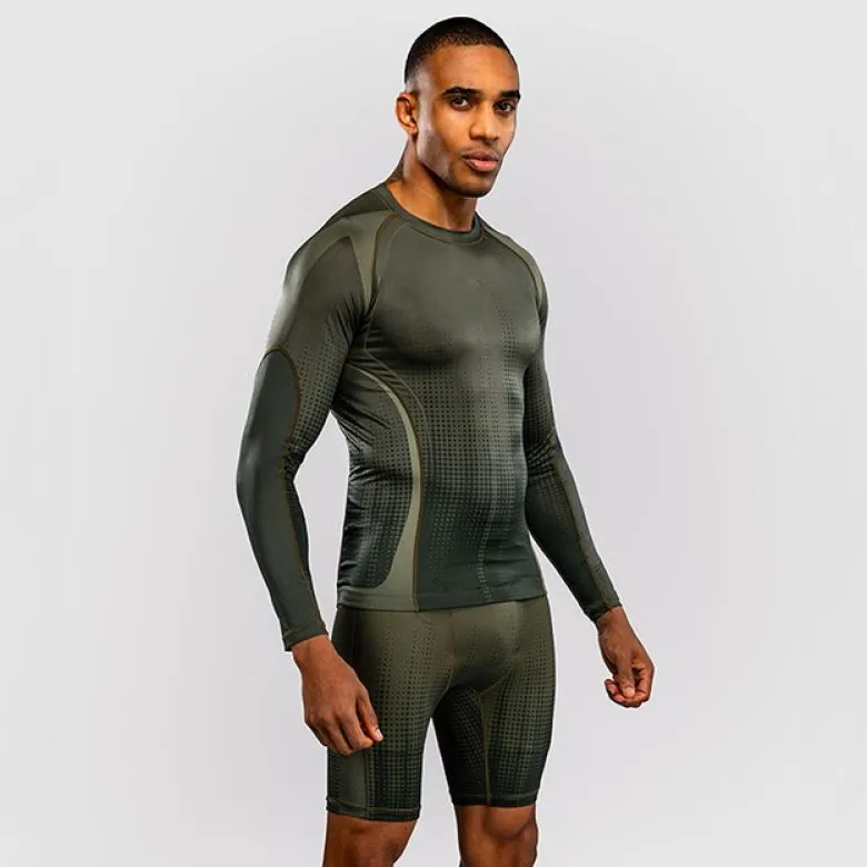 Venum Stealth Long Sleeve Rashguard Khaki/Dark Green