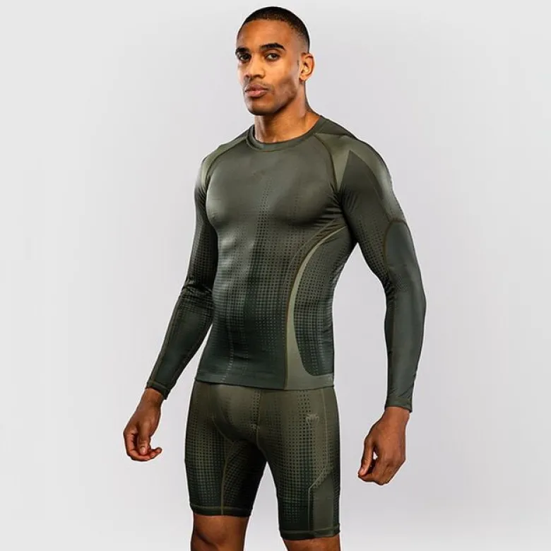 Venum Stealth Long Sleeve Rashguard Khaki/Dark Green