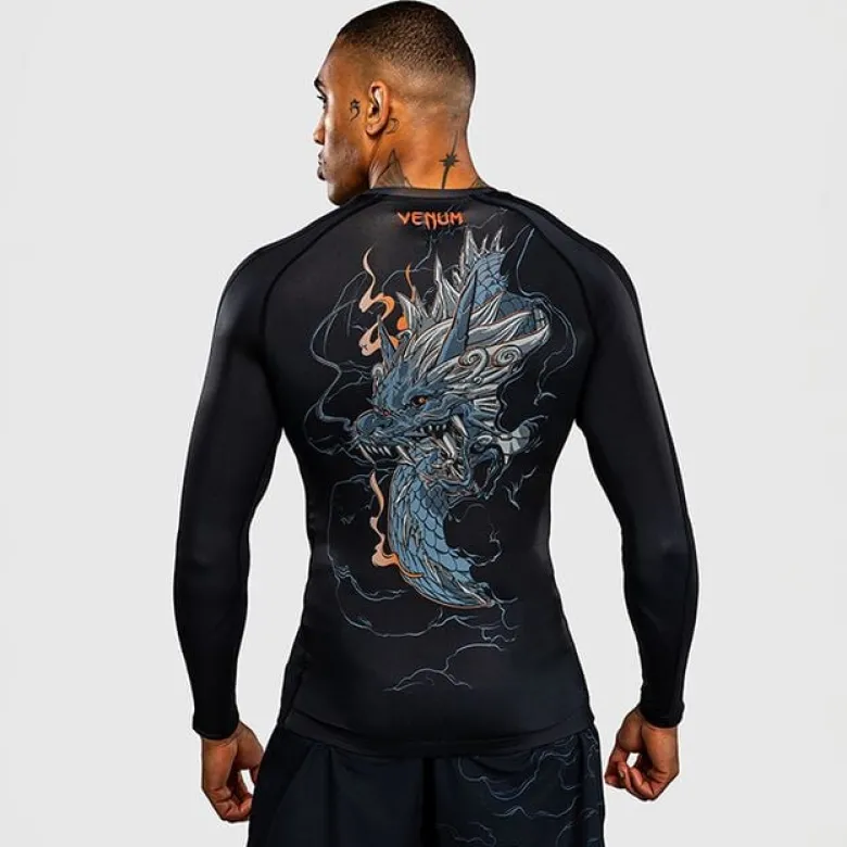Venum Thunder Dragon Long Sleeve Rashguard Black/Grey/Copper