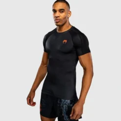 Venum Thunder Dragon Short Sleeves Rashguards Black/Grey/Copper