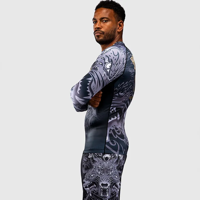Venum Wolf Atak Long Sleeve Rashguard Black/Grey