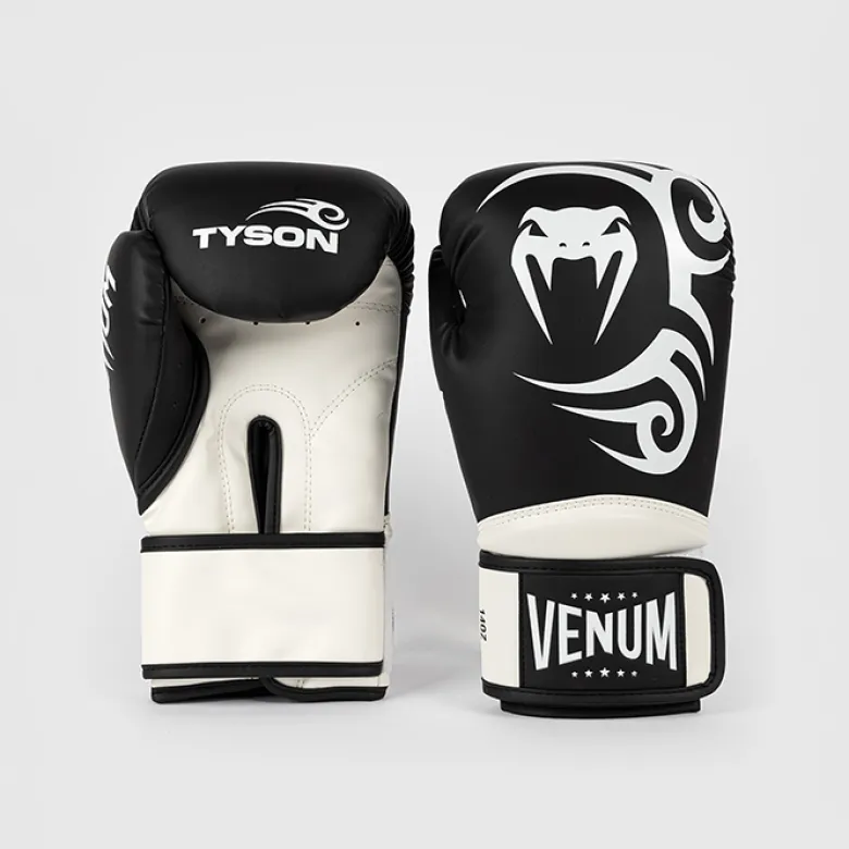 Venum X Mike Tyson Pro Boxing Gloves with velcro Black/White