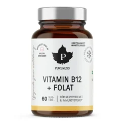 Vitamin B12 + Folat Hallon 60 sugtabletter