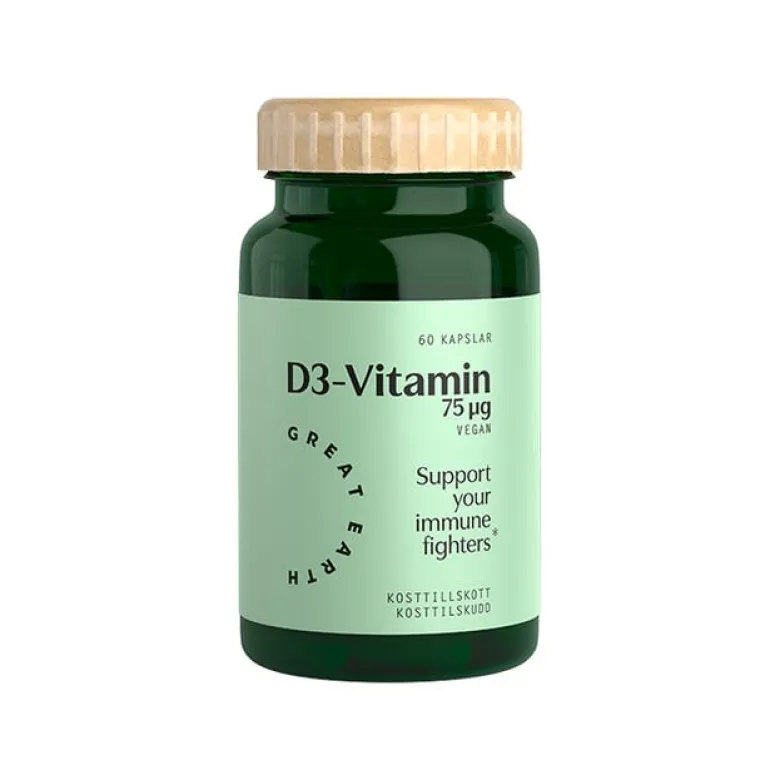 Vitamin D3 Vegan 75 ug 60 kapslar