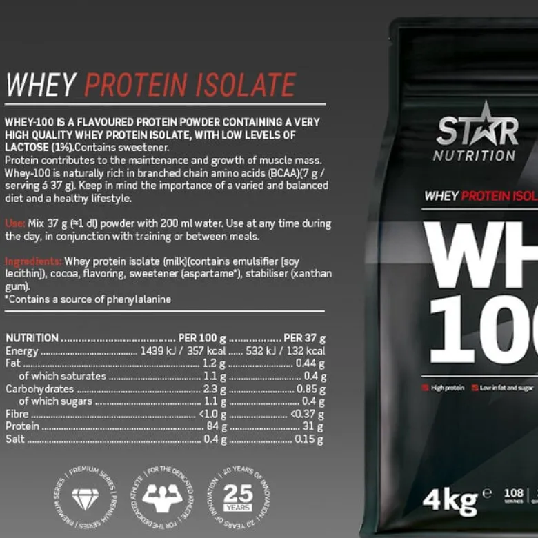 WHEY-100, 4 kg, Choklad