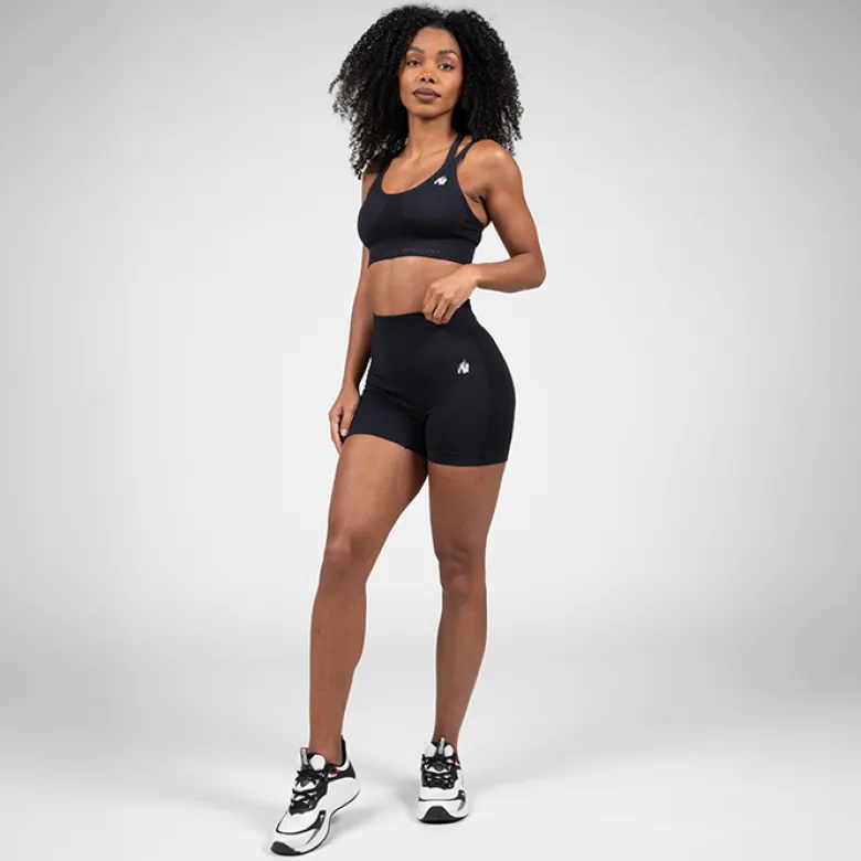 Whitney Seamless Sports Bra, Black