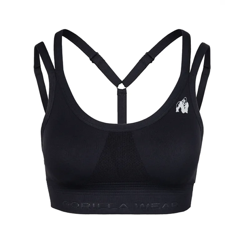 Whitney Seamless Sports Bra, Black