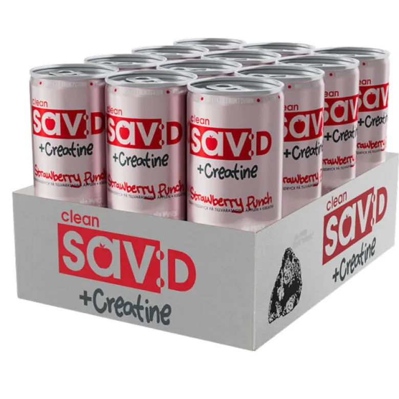12 x Clean sav:D + Creatine 330 ml Strawberry Punch