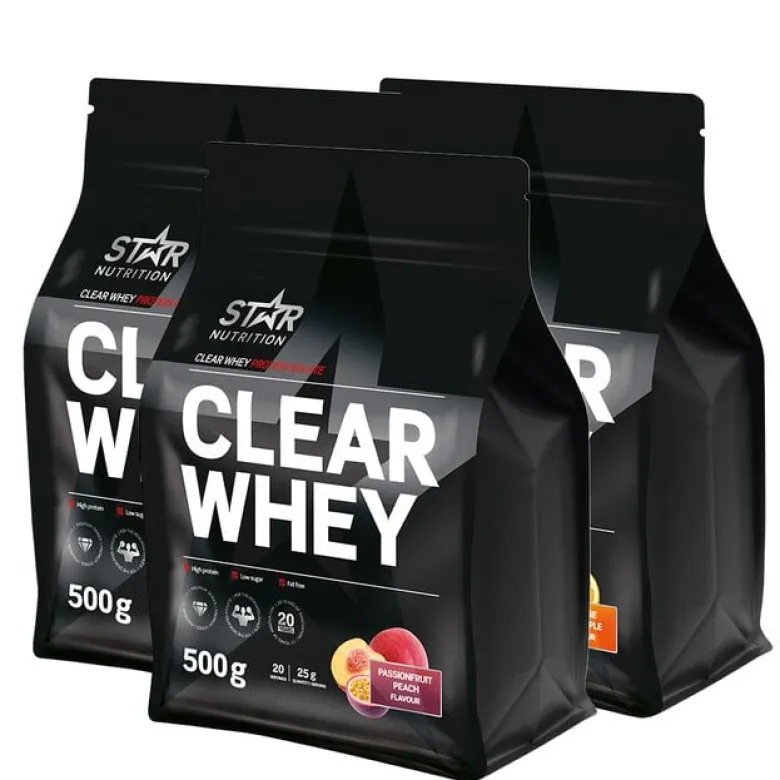 3 x Clear Whey Vassleprotein 500g