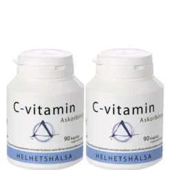 2 x C-vitamin askorbinsyra, 90 kapslar
