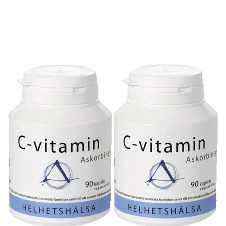 2 x C-vitamin askorbinsyra, 90 kapslar