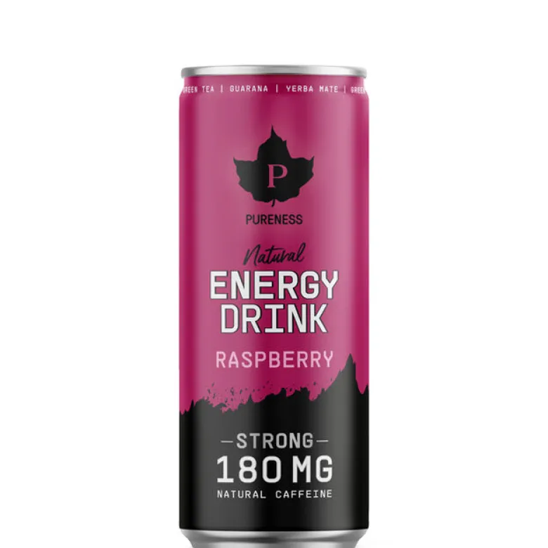 24 x Natural Energy Drink Strong, Raspberry 330 ml