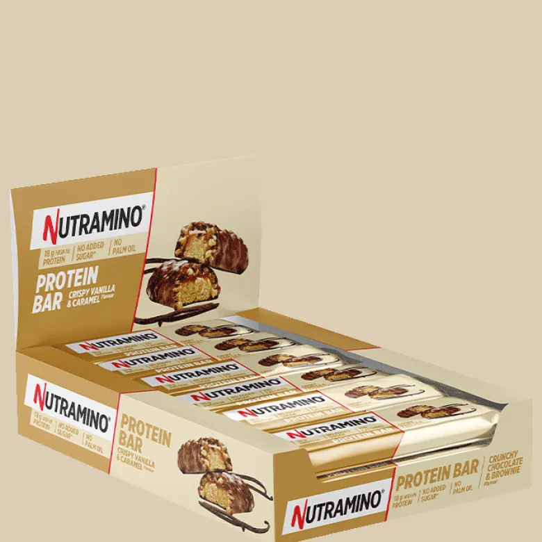 12 x Nutramino ProteinBar Crispy, 55 g, Vanilla & Caramel