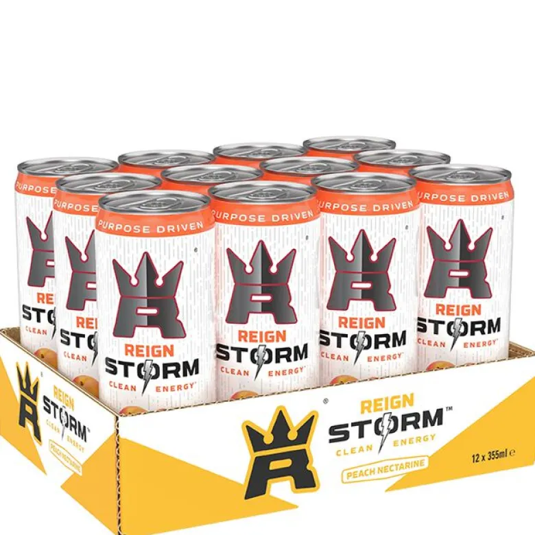 12 x Reign Storm Energy 335 ml Peach Nectarine
