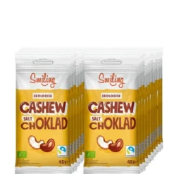 20 x Smiling Cashew Salt Choklad, 45 g