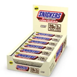 12 x Snickers High Protein Bar Low Sugar 57 g Vit Choklad