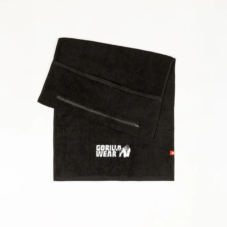Zip Pocket Gymhandduk Svart