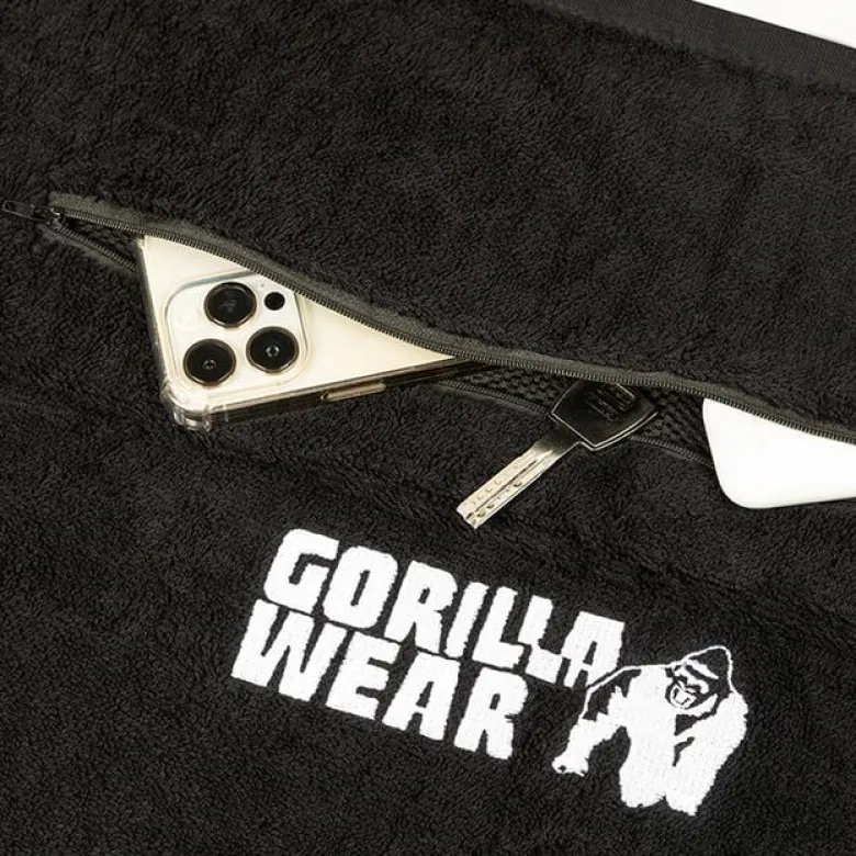 Zip Pocket Gymhandduk Svart